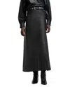 Allsaints Giana Leather Maxi Skirt In Black