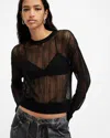Allsaints Giana Open Stitch Sweater In Black