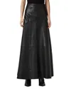 Allsaints Giana Maxi Leather Skirt In Black