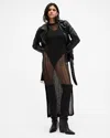 Allsaints Giana Open Stitch Midi Dress In Black