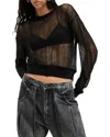 Allsaints Giana Open Stitch Sweater In Black
