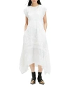 Allsaints Gianna Embroidered Maxi Dress In Off White