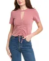 Allsaints Gigi Cutout Drawstring Tee In Pink