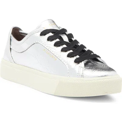 Allsaints Gina Metallic Sneaker In Silver