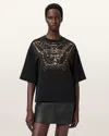 Allsaints Glide Amelie Embellished T-shirt In Black