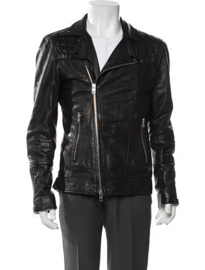 Pre-owned Allsaints Goat Leather Jacket In Black