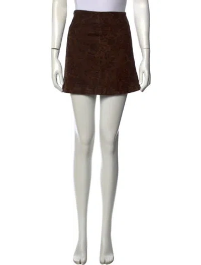 Pre-owned Allsaints Goat Leather Mini Skirt In Multicolor