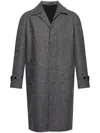Allsaints Goodman Houndstooth Wool Blend Coat In Brown
