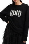 Allsaints Goth Intarsia Crewneck Sweater In Black