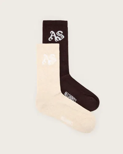 Allsaints Gothic 2 Pack Socks In Multi