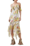 Allsaints Womens Adena Soft Pin Grace Floral-print Stretch-woven Midi Dress