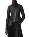Allsaints Grace Leather Biker Jacket In Black