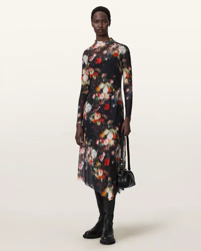 Allsaints Gracie Floral Midi Dress In Multi