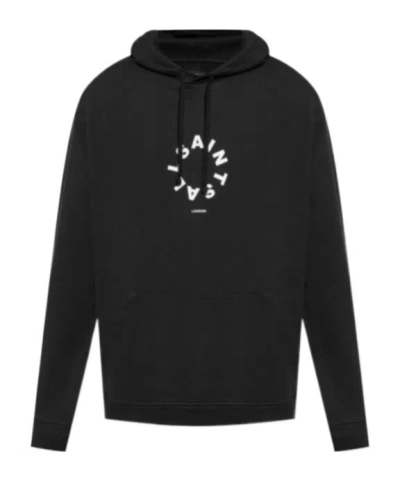 Allsaints Graphic Logo Knit Sweater In Black