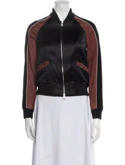 Pre-owned Allsaints Graphic Print Bomber Jacket In Black