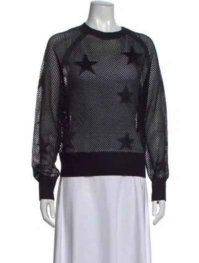 Pre-owned Allsaints Graphic Print Crew Neck Sweater In Black