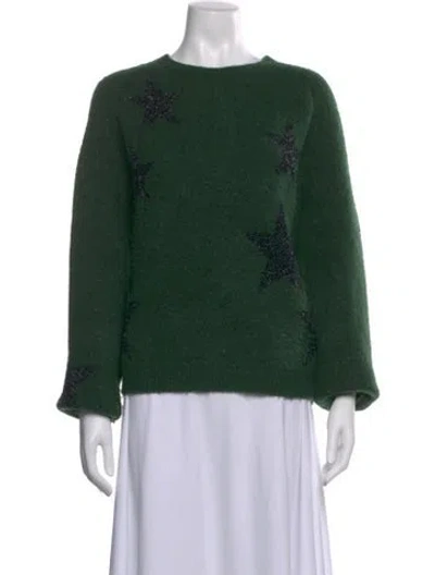 Pre-owned Allsaints Graphic Print Crew Neck Sweater In Green