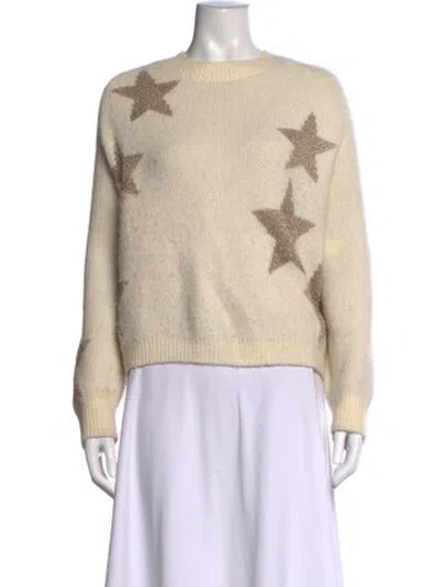 Pre-owned Allsaints Graphic Print Crew Neck Sweater In Metallic/white