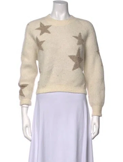 Pre-owned Allsaints Graphic Print Crew Neck Sweater In Neutrals
