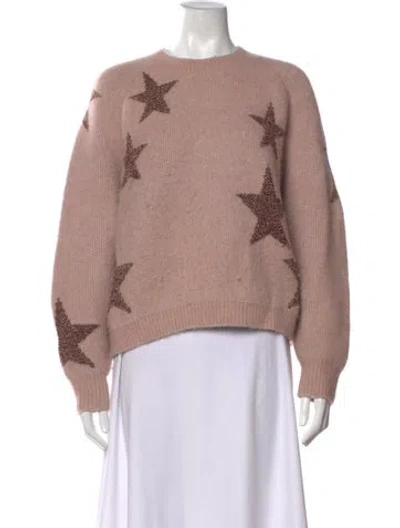 Pre-owned Allsaints Graphic Print Crew Neck Sweater In Pink