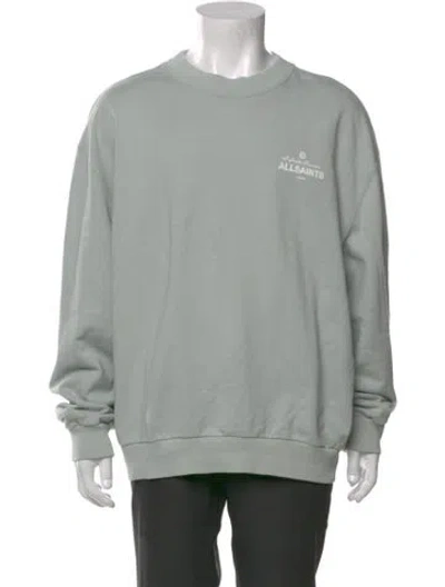 Pre-owned Allsaints Graphic Print Crew Neck Sweatshirt In Green