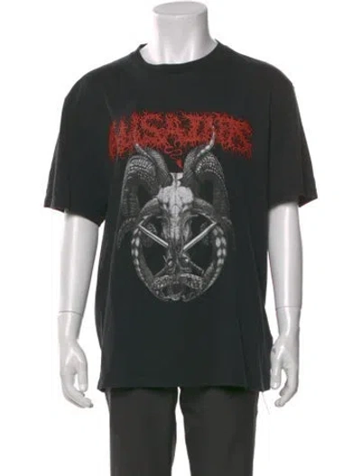 Pre-owned Allsaints Graphic Print Crew Neck T-shirt In Black