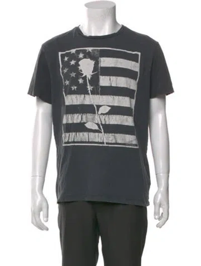 Pre-owned Allsaints Graphic Print Crew Neck T-shirt In Black