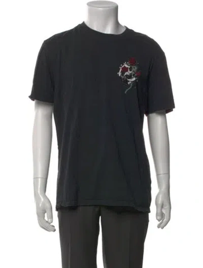 Pre-owned Allsaints Graphic Print Crew Neck T-shirt In Black