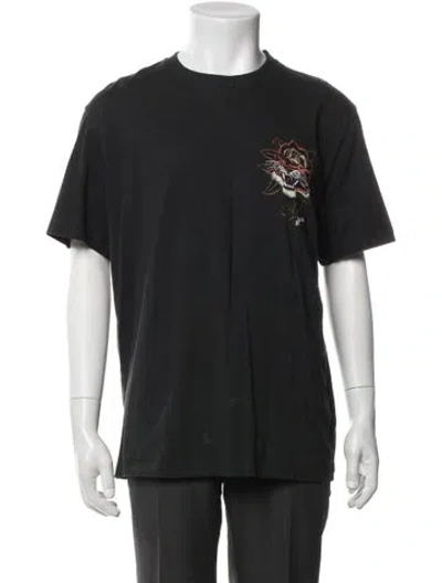 Pre-owned Allsaints Graphic Print Crew Neck T-shirt In Black