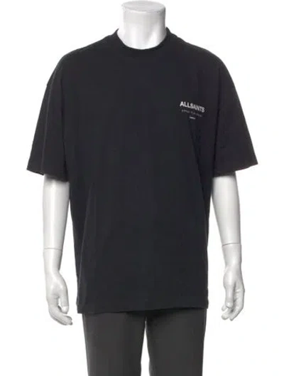 Pre-owned Allsaints Graphic Print Crew Neck T-shirt In Black