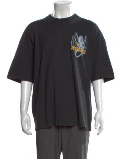 Pre-owned Allsaints Graphic Print Crew Neck T-shirt In Black