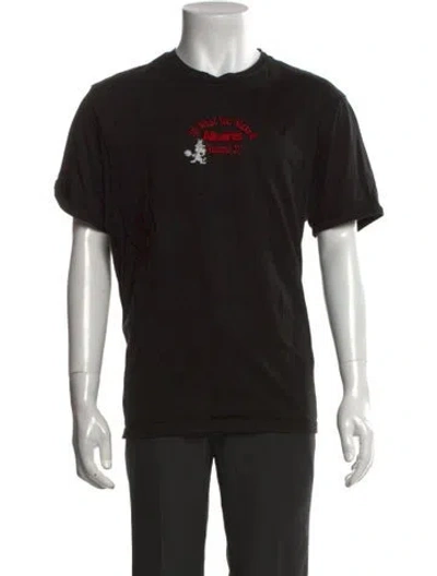 Pre-owned Allsaints Graphic Print Crew Neck T-shirt In Black