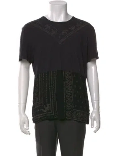 Pre-owned Allsaints Graphic Print Crew Neck T-shirt In Black