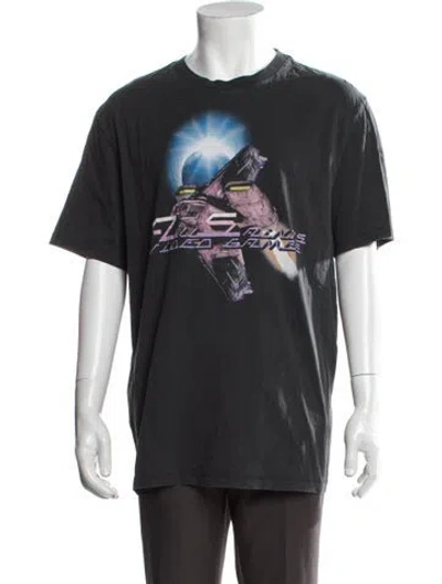 Pre-owned Allsaints Graphic Print Crew Neck T-shirt In Black