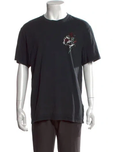 Pre-owned Allsaints Graphic Print Crew Neck T-shirt In Black
