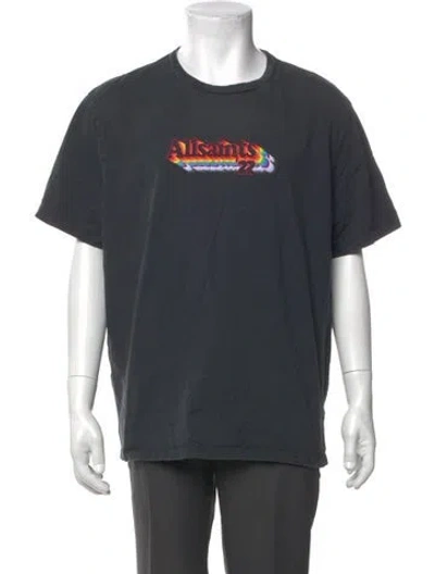 Pre-owned Allsaints Graphic Print Crew Neck T-shirt In Gray