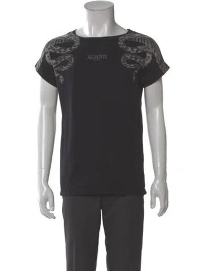 Pre-owned Allsaints Graphic Print Crew Neck T-shirt In Green