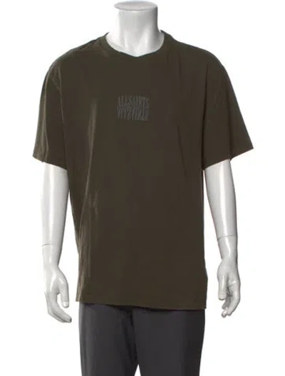 Pre-owned Allsaints Graphic Print Crew Neck T-shirt In Green
