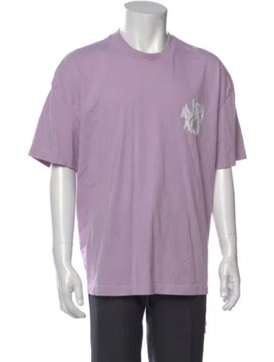 Pre-owned Allsaints Graphic Print Crew Neck T-shirt In Purple