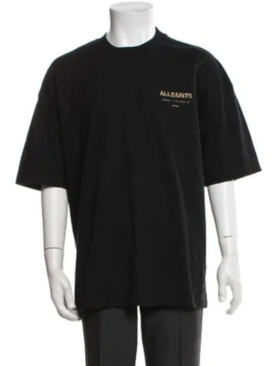 Pre-owned Allsaints Graphic Print Crew Neck T-shirt W/ Tags In Black