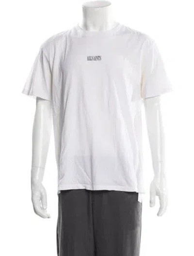 Pre-owned Allsaints Graphic Print Crew Neck T-shirt In White