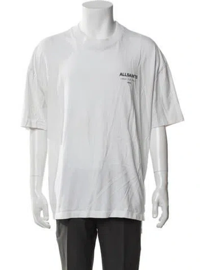 Pre-owned Allsaints Graphic Print Crew Neck T-shirt In White
