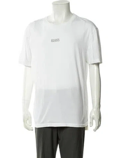 Pre-owned Allsaints Graphic Print Crew Neck T-shirt In White