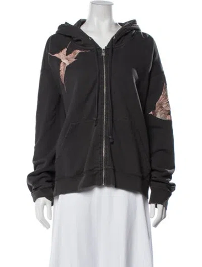 Pre-owned Allsaints Graphic Print Jacket In Grey