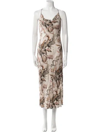 Pre-owned Allsaints Graphic Print Long Dress In Multi