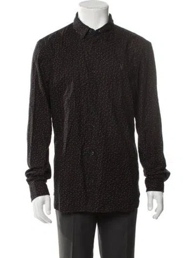 Pre-owned Allsaints Graphic Print Long Sleeve Shirt In Black