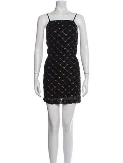 Pre-owned Allsaints Graphic Print Mini Dress In Black