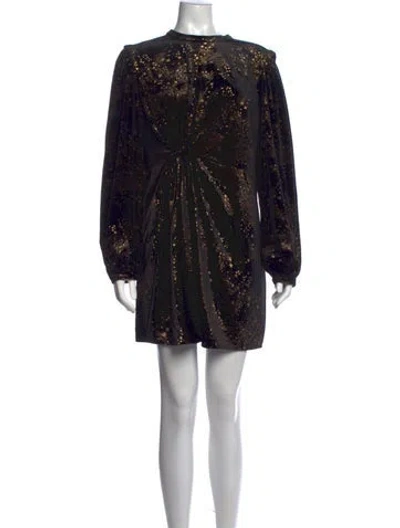 Pre-owned Allsaints Graphic Print Mini Dress In Black
