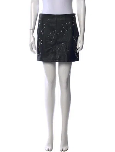 Pre-owned Allsaints Graphic Print Mini Skirt In Black