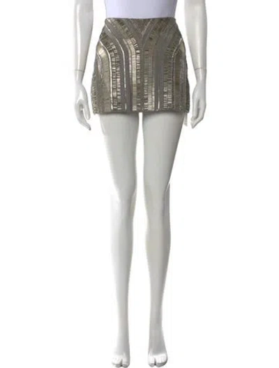 Pre-owned Allsaints Graphic Print Mini Skirt In Brown